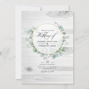 Rustikale Stallhaltung Eukalyptus QR Code Hochzeit Einladung