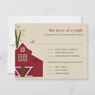 Rustikale Stallhochzeitkarte RSVP Karte