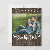 Rustikale Stallholz-String-Leuchten Fotokarte (Vorderseite)