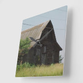 Rustikale Stallmauer Quadratische Wanduhr (Winkel)