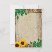 Rustikale Stallsonnenblume Save the Date (Rückseite)