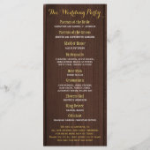 Rustikale Stallsonnenblumen Hochzeitsprogramm Programm (Rückseite)