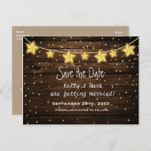 Rustikale Star-Leuchten Save the Date Postkarte (Vorne/Hinten)