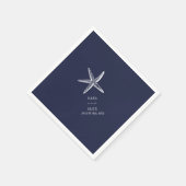 Rustikale Starfish Blue Beach Hochzeit Serviette (Ecke)