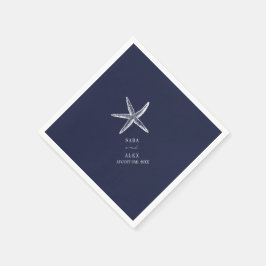 Rustikale Starfish Blue Beach Hochzeit Serviette