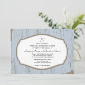 Rustikale Starfish Probe Abendessen Einladung (Stehend Vorderseite)