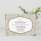 Rustikale Starfish Probe Abendessen Einladung (Stehend Vorderseite)