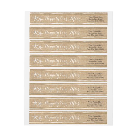 Rustikale Starfish-u. Leinwand-Hochzeit (Bogen)