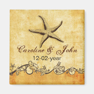 rustikale Starfishstrandhochzeit Save the Date Magnet