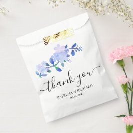 rustikale, staubblaue, aquarellartige Blumen & Blä Geschenktütchen