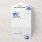 rustikale staubblaue Rosen und andere Blumen All In One Einladung (Außenbereich)