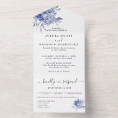 rustikale staubblaue Rosen und andere Blumen All In One Einladung (Innen Boden)