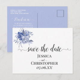 rustikale staubblaue Rosen und andere Blumen Ankündigungspostkarte