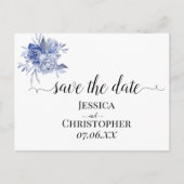 rustikale staubblaue Rosen und andere Blumen Ankündigungspostkarte (Vorderseite)