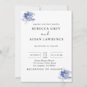 rustikale staubblaue Rosen und andere Blumen Einladung (Vorderseite)