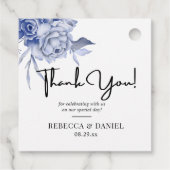 rustikale staubblaue Rosen und andere Blumen Geschenkanhänger (Rückseite)