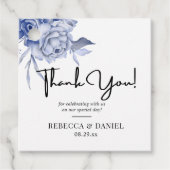 rustikale staubblaue Rosen und andere Blumen Geschenkanhänger (Vorderseite)