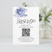 rustikale staubblaue Rosen und andere Blumen RSVP Karte (Stehend Vorderseite)