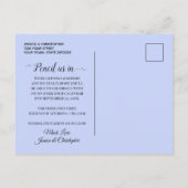 rustikale staubblaue Wasserfarben-Blume & Blätter Ankündigungspostkarte (Rückseite)