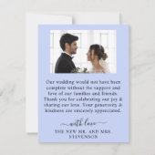 rustikale staubblaue Wasserfarben-Blume & Blätter Dankeskarte (Rückseite)