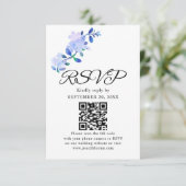rustikale staubblaue Wasserfarben-Blume & Blätter RSVP Karte (Stehend Vorderseite)