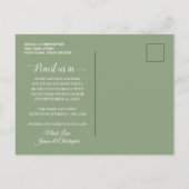 rustikale staubblaue Wasserfarben Blumen & Blätter Ankündigungspostkarte (Rückseite)