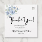 rustikale staubblaue Wasserfarben Blumen & Blätter Geschenkanhänger (Rückseite)