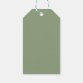 rustikale staubblaue Wasserfarben Blumen & Blätter Geschenkanhänger (Rückseite)