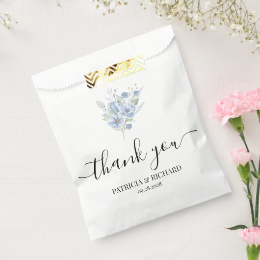 rustikale staubblaue Wasserfarben Blumen & Blätter Geschenktütchen (Versiegelt)