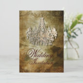 rustikale Steampunk-Vintage Kronleuchter-Hochzeit Einladung (Stehend Vorderseite)