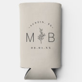 Rustikale Stechblüte | Hellbeige Selters Dosenkühler (Vorderseite)