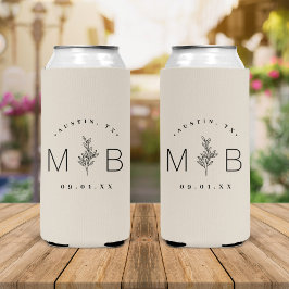 Rustikale Stechblüte | Hellbeige Selters Dosenkühler