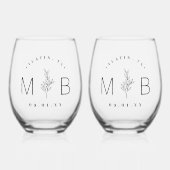 Rustikale Stechblüte Weinglas Ohne Stiel (Vorderseite)