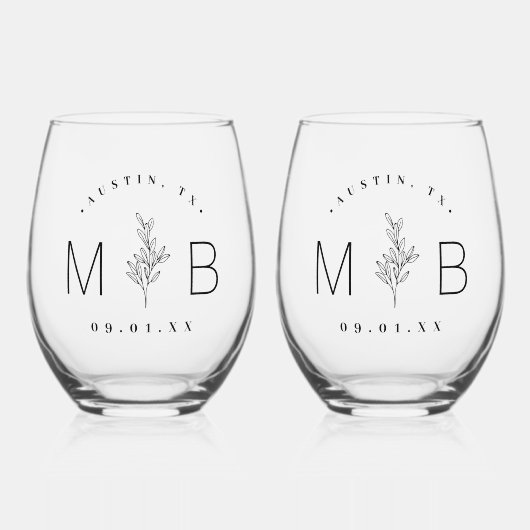 Rustikale Stechblüte Weinglas Ohne Stiel (Vorderseite)