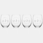 Rustikale Stechblüte Weinglas Ohne Stiel (Vorderseite)