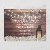 Rustikale Stehlampen Save the Date Ankündigungspostkarte (Vorderseite)