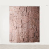 Rüstikale Stein-Schiefer-Wand Lichtrosa Hintergrun Wandteppich (Vorderseite)
