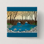 Rustikale Steinbrücke über die Naturlandschaft des Button (Vorderseite)