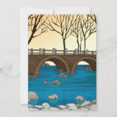 Rustikale Steinbrücke über die Naturlandschaft des Einladung (Vorderseite)