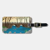 Rustikale Steinbrücke über die Naturlandschaft des Gepäckanhänger (Vorderseite horizontal)