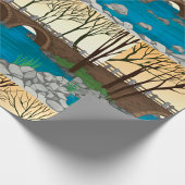 Rustikale Steinbrücke über die Naturlandschaft des Geschenkpapier