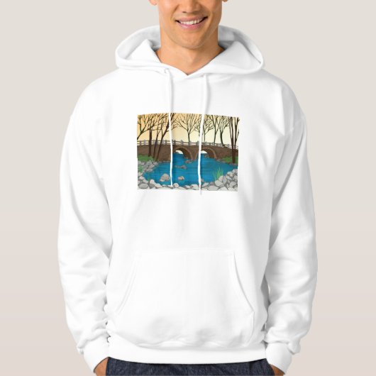 Rustikale Steinbrücke über die Naturlandschaft des Hoodie (Vorderseite)