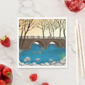 Rustikale Steinbrücke über die Naturlandschaft des Serviette (Beispiel)