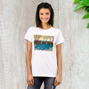 Rustikale Steinbrücke über die Naturlandschaft des T-Shirt