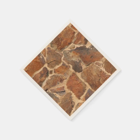 Rustikale Steinfassgeologie warmes Licht Serviette (Ecke)