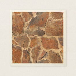 Rustikale Steinfassgeologie warmes Licht Serviette