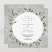 Rustikale Steingrün Probe Abendessen Einladung (Vorne/Hinten)