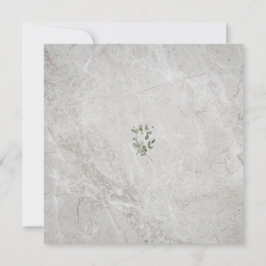 Rustikale Steingrün Probe Abendessen Einladung (Rückseite)