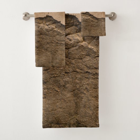 Rustikale Steinmauer Napoli 2 - Yin Yang Badhandtuch Set (Insitu)