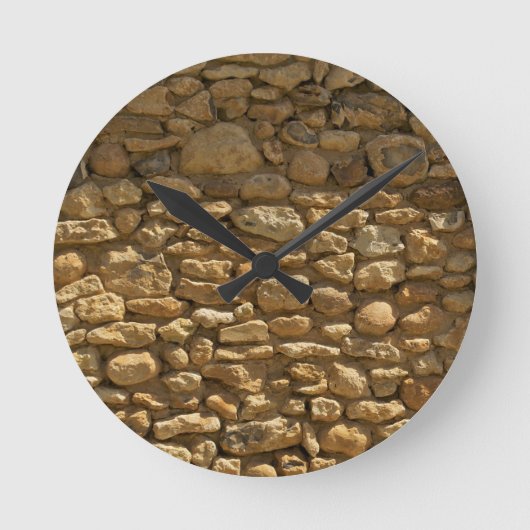 Rustikale Steinmauer Runde Wanduhr (Vorderseite)